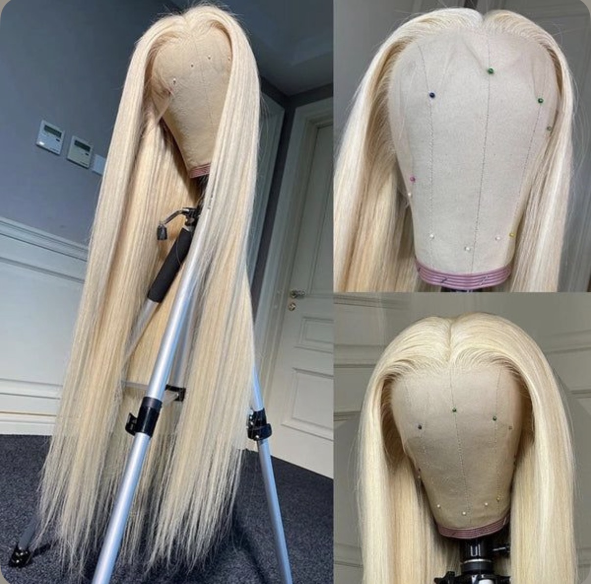 Straight Blonde Wig 100% human hair wig